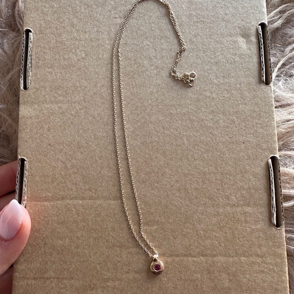 Catbird 14k gold with ruby chip necklace